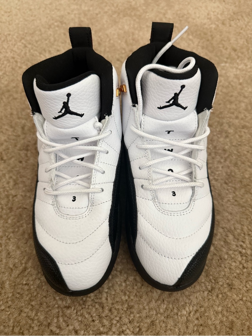 Jordan 12 Retro Taxi Sneakers Kids Size 1.5
